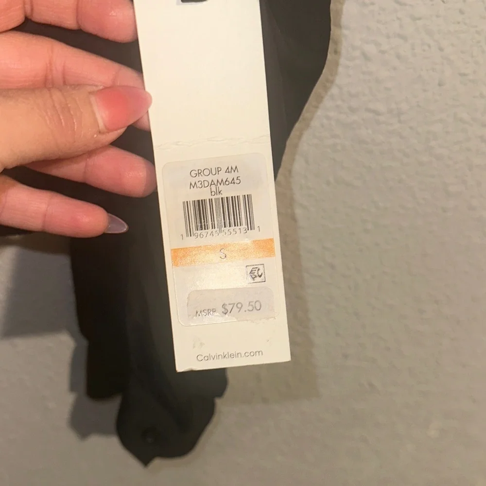Calvin Klein Elegant Black V-Neck Blouse